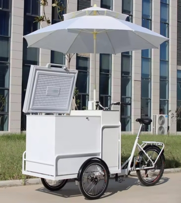 Ice Cream Cabinet Three Wheel Bike Restaurant Retail 200L Electric Ice Cream Bicycle Freezer