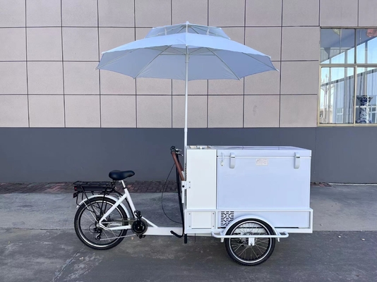 Ice Cream Cabinet Three Wheel Bike Restaurant Retail 200L Electric Ice Cream Bicycle Freezer