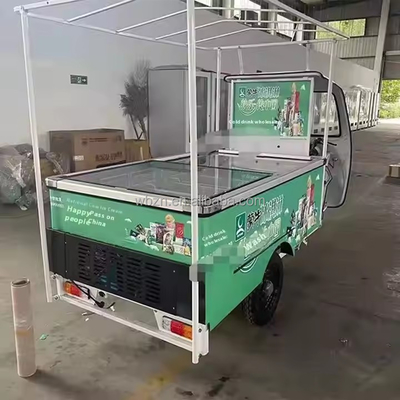 Electric Cargo Tricycle 60V 1000W Power Open/Closed Body Types 400kg Ice Cream Display Box for Delivery Business