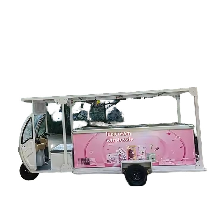 Electric Cargo Tricycle 60V 1000W Power Open/Closed Body Types 400kg Ice Cream Display Box for Delivery Business